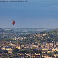 Buy canvas prints of Hot air balloon over Bath by Duncan Savidge