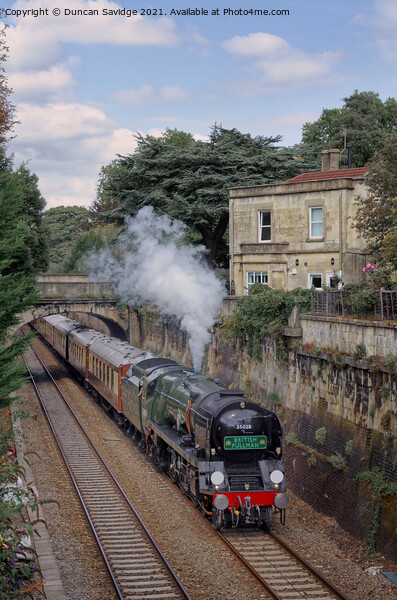 Steam Train heads through Sydney Gardens Bath Picture Board by Duncan Savidge