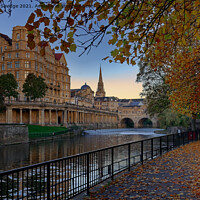 Buy canvas prints of A very golden Autumn at Pulteney Weir Bath by Duncan Savidge