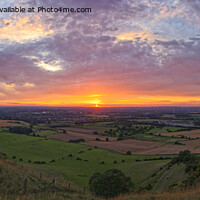 Buy canvas prints of Sunset at Westbury White Horse panoramic by Duncan Savidge