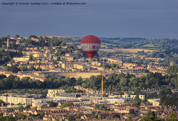 Hot air balloon passes Bath's famous Royal Crescent  Picture Board by Duncan Savidge