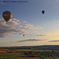 Buy canvas prints of Hot air balloons over Englishcombe village  by Duncan Savidge