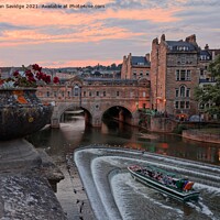Buy canvas prints of Evening at Pulteney Weir Bath by Duncan Savidge