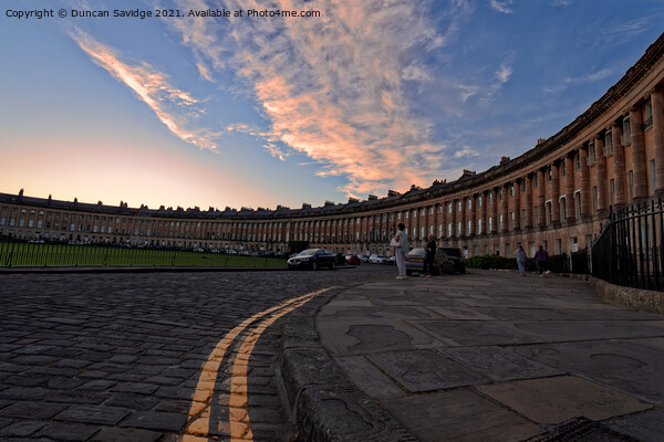 Golden sunset over the Royal Crescent  Picture Board by Duncan Savidge