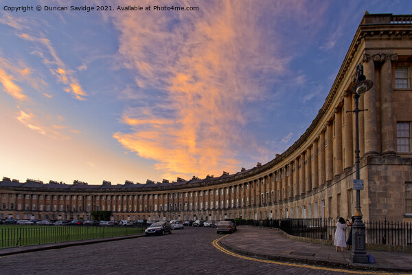 Golden sunset over the Royal Crescent  Picture Board by Duncan Savidge