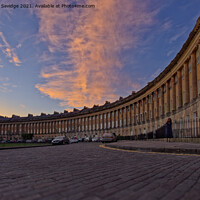 Buy canvas prints of Low angle of Bath's Royal Crescent at sunset by Duncan Savidge