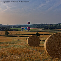 Buy canvas prints of Maize Field hot air balloon launch near Bath by Duncan Savidge