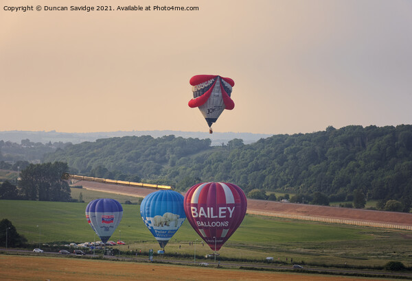 Hot air Balloon launch from the Maize field near Bath Picture Board by Duncan Savidge