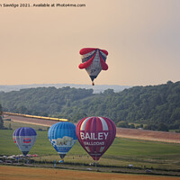 Buy canvas prints of Hot air Balloon launch from the Maize field near Bath by Duncan Savidge