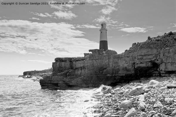 Portland Lighthouse black and white Picture Board by Duncan Savidge