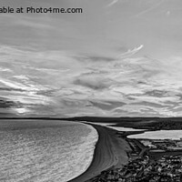 Buy canvas prints of Portland heights sunset chesil beach black and white by Duncan Savidge