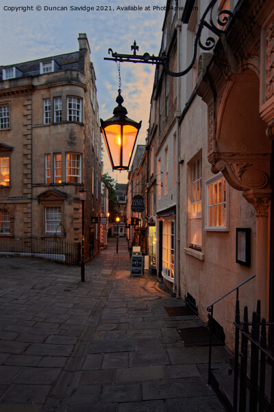 Dusk at North Parade Passage Bath Picture Board by Duncan Savidge