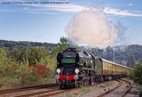 Clan line steam train with exhaust leaving Bath Spa Picture Board by Duncan Savidge
