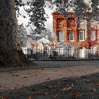 Buy canvas prints of Queens Square and Autumn buildings Russian red by Duncan Savidge
