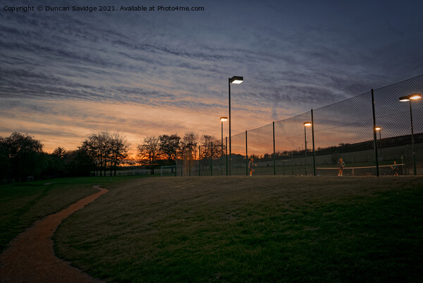 Freshford Tennis sunset Picture Board by Duncan Savidge
