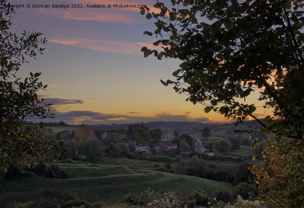 Englishcombe Sunset Picture Board by Duncan Savidge