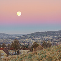 Buy canvas prints of Wolf Moon over Bath at dusk by Duncan Savidge