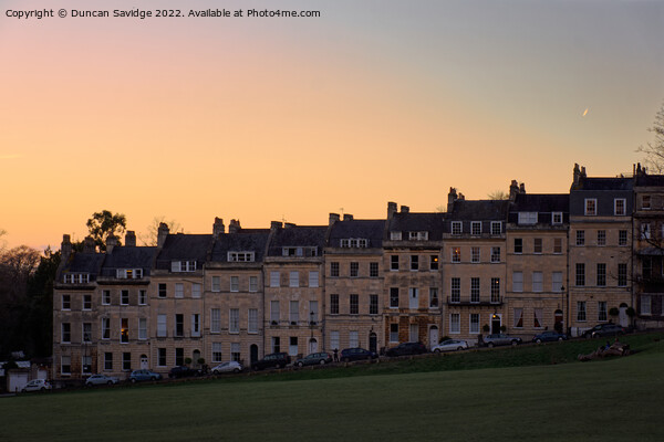 Sunset afterglow over Marlborough buildings Bath Picture Board by Duncan Savidge