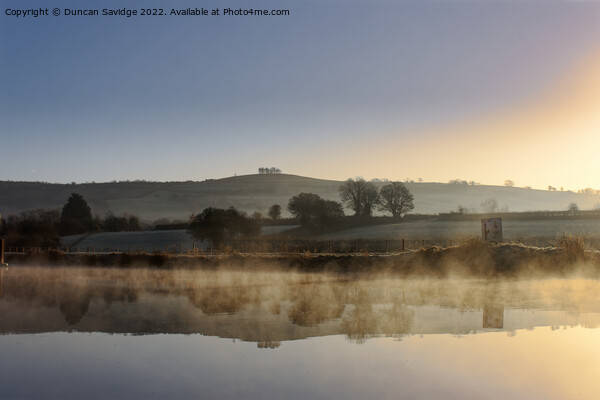 River Avon at Saltford frosty sun rise reflecting Kelston Roundhill Picture Board by Duncan Savidge
