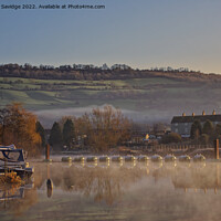 Buy canvas prints of River Avon at Saltford frosty morning misty sunrise  by Duncan Savidge