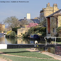 Buy canvas prints of Widcombe Lock, Bath, in Spring sunshine by Duncan Savidge