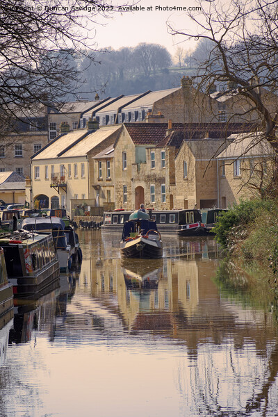 Canal Boat in Bath Picture Board by Duncan Savidge