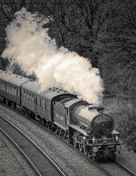 61306 'Mayflower' travelling through the Limpley Stoke Valley on Steam Dreams Excursion to Bath from London Victoria on 5th April 2022 Picture Board by Duncan Savidge