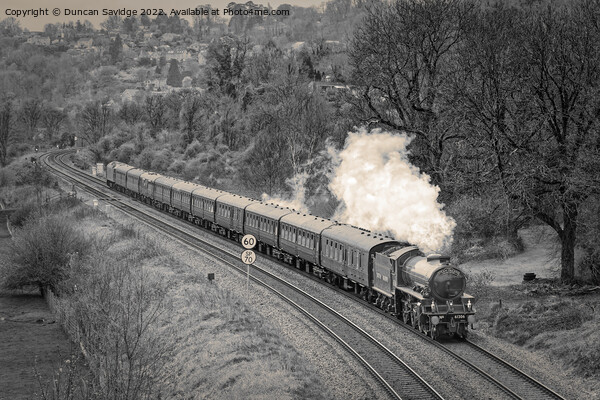 61306 'Mayflower' travelling through the Limpley Stoke Valley on Steam Dreams Excursion to Bath from London Victoria on 5th April 2022 (expresso version) Picture Board by Duncan Savidge