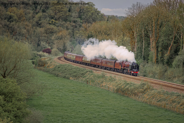 Duchess of Sutherland Steam train on the Great Britain XIV tour through Avoncliff Picture Board by Duncan Savidge