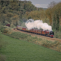 Buy canvas prints of Duchess of Sutherland Steam train on the Great Britain XIV tour through Avoncliff by Duncan Savidge