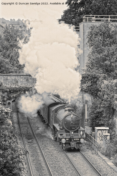 Steam train in black and white Picture Board by Duncan Savidge