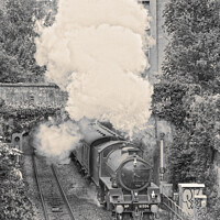 Buy canvas prints of Steam train in black and white by Duncan Savidge