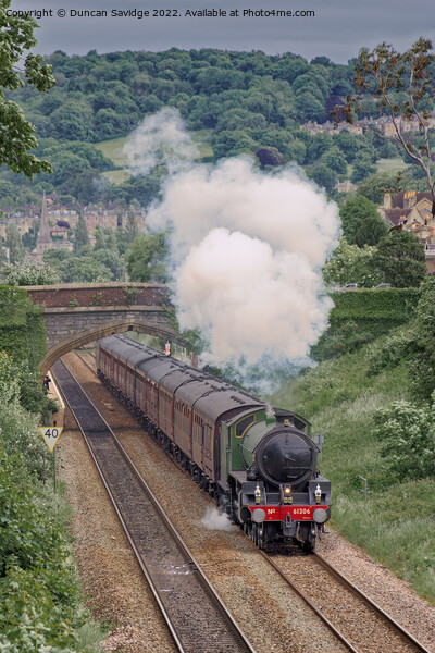 Steam train accelerating out of Oldfield Park Bath Picture Board by Duncan Savidge