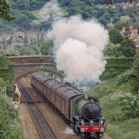 Buy canvas prints of Steam train accelerating out of Oldfield Park Bath by Duncan Savidge