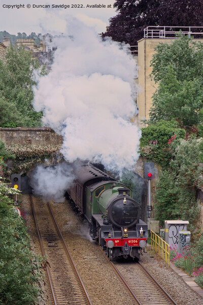 Mayflower steam train leaving Bath Picture Board by Duncan Savidge