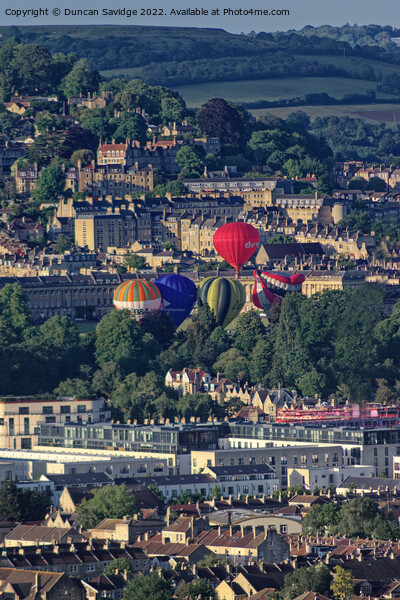 Rare hot air balloons launching from the Royal Crescent Bath Picture Board by Duncan Savidge