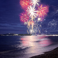 Buy canvas prints of Weymouth Jubilee fireworks by Duncan Savidge