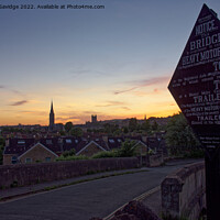 Buy canvas prints of Sunset and signs over Bath lower skyline by Duncan Savidge