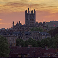 Buy canvas prints of Bath Abbey standing tall at sunset by Duncan Savidge