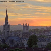 Buy canvas prints of Bath lower skyline at sunset by Duncan Savidge