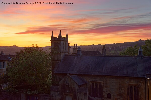 Beautiful sunset 🌇 over St Mary Magdalene’s Chapel in Bath Picture Board by Duncan Savidge