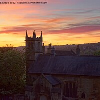 Buy canvas prints of Beautiful sunset 🌇 over St Mary Magdalene’s Chapel in Bath by Duncan Savidge