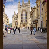 Buy canvas prints of Bath Abbey framed for the Queens Jubilee  by Duncan Savidge
