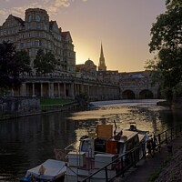 Buy canvas prints of Sunset over Pulteney Weir Bath by Duncan Savidge