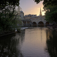 Buy canvas prints of Fabulous Pulteney Bridge in Bath at sunset  by Duncan Savidge