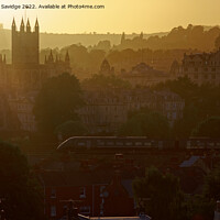 Buy canvas prints of Hitachi IET train at sunset in Bath  by Duncan Savidge