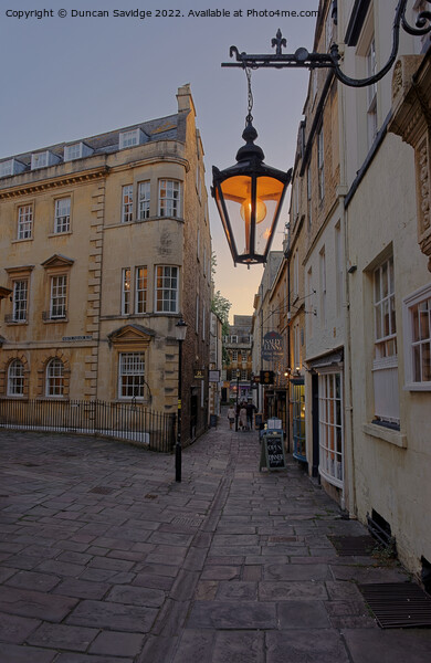 Evening at North Parade Passage Bath Picture Board by Duncan Savidge
