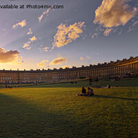 Buy canvas prints of Sunset at The Royal Crescent Bath by Duncan Savidge