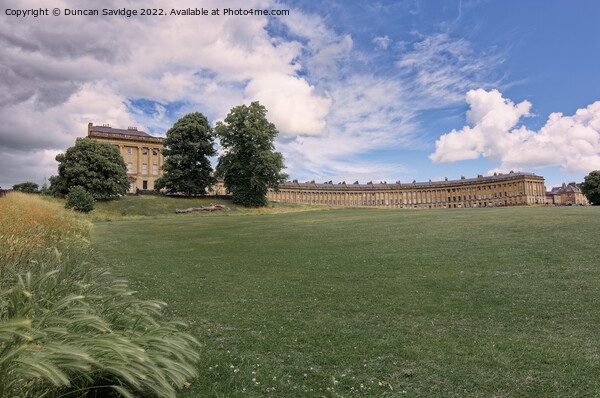 Storm clouds rolling in on a summers day at the Royal Crescent Bath Picture Board by Duncan Savidge