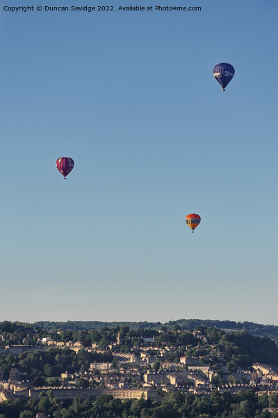 Trio of Hot Air Balloons over Bath Picture Board by Duncan Savidge